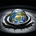 Earth globe splashing in oil (Digital Composite)